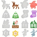 8 sets of Christmas silicone molds featuring reindeer, Santa Claus, and tree shapes - Christmas Set