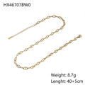 Golden anchor chain necklace with pig nose links, weight 8.7g, length 40 plus 5cm - Anchor Link Style (HX46707BW0)