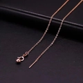 Collana regolabile in acciaio inossidabile oro rosa con ago e piccola perla - Oro rosa