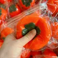Juguete antiestrés con forma de caqui y relleno fluido de rebote lento en bolsa - Caqui Fluido