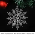 Décoration flocon de neige acrylique 100mm pour l'ornement de l'arbre de Noël - 100mm / Flocon de neige à motif de raisin