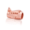 Rose gold airplane charm for bracelets crafted from 925 sterling silver with high polish - Rose Gold Airplane (No. 17 YD003-2)