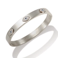 Bracciale in acciaio inossidabile argento con occhio greco e zirconi blu e bianchi - MSXBFF113S / Argento