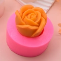 Rosa Silikonform für DIY-Rosen, Basteln von handgefertigten Kerzen und Seifen - Groß (1) / Rosa