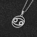 Collana zodiaco in acciaio inossidabile argento con ciondolo traforato Cancro - Cancro / Color Acciaio