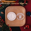 Stampo per biscotti albero di Natale da 5cm con timbro su vassoio in legno decorato - QA1193-Albero di Natale Stile A