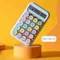 Calculatrice mécanique bleu ciel avec touches rondes colorées et grand écran LCD - 819max Bleu Ciel Silencieux