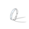 Meteor shower style 925 silver ring with light blue enamel and a sparkling zircon stone - Adjustable Open / Dream Butterfly Glowing Ring (Men)