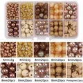10-grid Macaron glass bead kit with 4-8mm star-shaped and colorful DIY beads - Box Packaging / Khaki