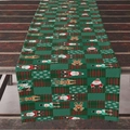 Camino de mesa navideño nórdico con cuadros rojos y verdes y motivos festivos - 33*183cm / Colección de Navidad a Cuadros Rojo Verde