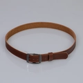 Handmade brown leather braided rope accessory with dark metal buckle for hats and belts - 56-58cm / Brown Thin Leather Belt with Dark Metal Buckle (AB06)