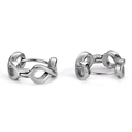 Minimalist silver interlocking figure-eight stud earrings in polished stainless steel - Stainless Steel Studs