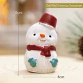 Miniature Christmas snowman figurine in red hat and scarf, resin ornament 6cm height - Christmas Snowman Style(24959)