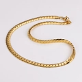 Minimalistische goldene Edelstahl-Flachhalskette mit sicherem Karabinerverschluss - 7.5mm*50cm / Gold