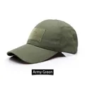 Tactical army green camouflage baseball cap with ripstop fabric and velcro patch area - One Size / Army Green