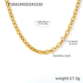 Halskette aus poliertem Edelstahl mit detaillierten Längen- und Breitenmaßen - Gold Knochenform Schlüsselbeinkette (P2081)