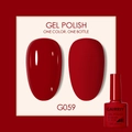 Bright red gel nail polish G059 in both glossy and matte finishes 7.5ml bottle - Bright Red (059)