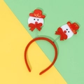Christmas headband with red spring-mounted snowman ornaments on a colorful background - Snowman / Red/White