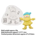 Silicone Santa Claus mold for DIY clay and resin art with finished yellow penguin figure - 1# Santa Claus (Grey)