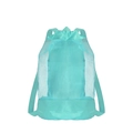 Mint green mesh drawstring backpack for outdoor beach sand toy storage for children - New Style No Pocket Mesh Backpack Green 33x35x23cm