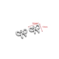 Pair of bow-shaped silver stainless steel charms with 16mm x 13mm size markings - 16*13mm Wide Bow 1.7mm Single Hole / Steel