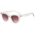 Pink transparent cat-eye sunglasses with gradient brown lenses and resin frame - Champagne Frame Gradient Brown Lens