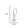 Silver piercing ring with zircon pendant showing dimensions 1.45cm by 0.58cm - 11# Silver