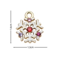 Enamel snowflake pendant with colorful rhinestones in golden finish, size 1.6x1.3cm - 2855 Colorful Rhinestone Snowflake