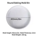 Weiße 8-Zoll runde Silikon-Backform mit 203mm Durchmesser und 50mm Höhe für Kuchen - Runde Kuchenform 8 Zoll Weiß