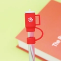 Red flower style silicone straw cover for 10mm tumblers, dustproof and reusable cap - Red Cup / 10mm
