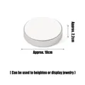 Silver round jewelry display stand, 10cm diameter, 2.2cm height, white top pedestal - Small Round Base (White & Silver)