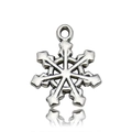 Snowflake pendant in antique silver finish for DIY jewelry making and necklace crafts - Snowflake Type G
