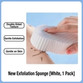 Gentle white exfoliating bath sponge for children with double-sided texture for skin - White