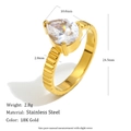 Maßtabelle für 18K Goldring mit tropfenförmigem Zirkon und detaillierten Angaben - US 6 / Wassertropfen Zirkonia Vertikaler Streifen Ring-Gold