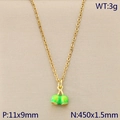 Collier doré avec un pendentif cerise verte vibrante et spécifications de taille - Style Cerise Verte (KN292106-Z)