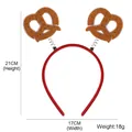 Funny Oktoberfest headband with pretzel charms on springs, 21cm height party accessory - Pretzel Style