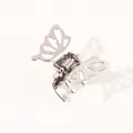 Mini Vintage Schmetterling Haarklammer aus glänzendem Silbermetall für Frauen - Silber