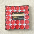 25-pack of red tea light candles in silver aluminum cases with brown kraft tray - Red