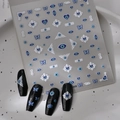Pegatinas 5D para uñas con relieve de ojo azul, mariposas y elegantes motivos barrocos - Estilo 5D Relieve Mariposa Ojo Turco (FEB-908)