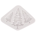 White diamond-shaped silicone mold featuring three 3D Christmas tree patterns - Christmas Tree Shape (50-1530) / Gray