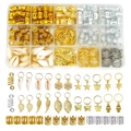 230pcs DIY dreadlock hair jewelry set with assorted metal charms and beads in a clear box - 230 Pieces Set (with Storage Box)