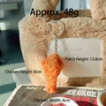 Realistic fried chicken drumstick keychain hanging on a plush bag with metal ring - New Style Fried Chicken Drumstick