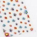 Selbstklebende 5D Nagelsticker KX057 mit blauen und lila Blumen und goldenen Konturen - Aquarell Blumenstil (KX057)