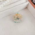 Elegante fermaglio per capelli a conchiglia in bianco perla e verde smeraldo - Verde Vintage