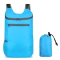 Sky blue foldable lightweight backpack in waterproof nylon with storage pouch - Sky Blue