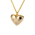 Collana con ciondolo a cuore dorato con cristalli a stella su una catena a maglie fini - Cuore Stella Oro (Avorio)
