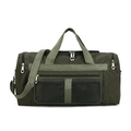 Gran bolsa de viaje plegable verde militar con correa ajustable sobre fondo blanco - Verde