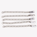Five silver stainless steel extender chains with K18 engraved tags for jewelry making - 3mm*5cm / 10 Strands Pack / Extension Chain with Tag / Steel