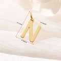 Polished 14K gold letter N charm pendant with 12.7mm height and 6.38mm width details - Gold - Letter N