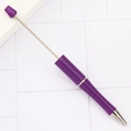 Creative DIY purple beaded pen with a metallic spindle and gradient glossy finish - Candy Purple